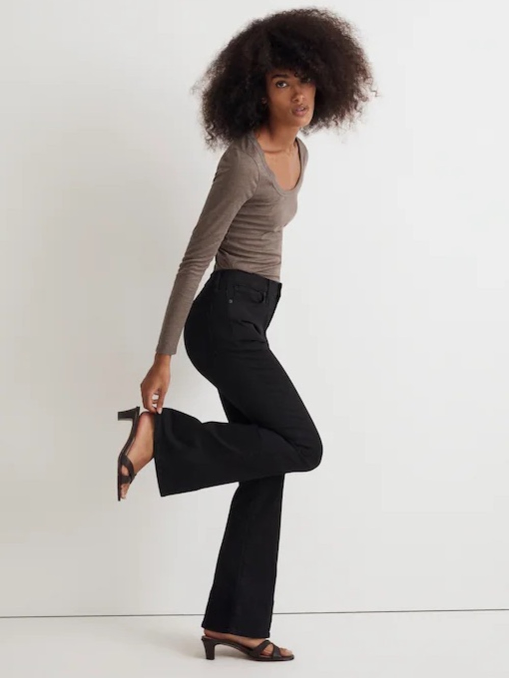 Madewell| Black ‘Skinny Flare’ High Rise Stretchy Flare Jeans